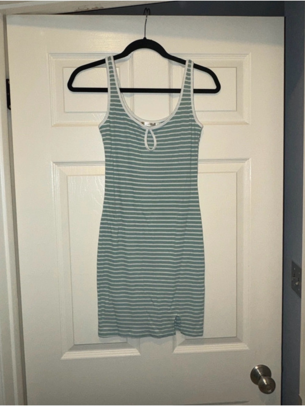 Heart Hips Blue and White Striped Mini Dress